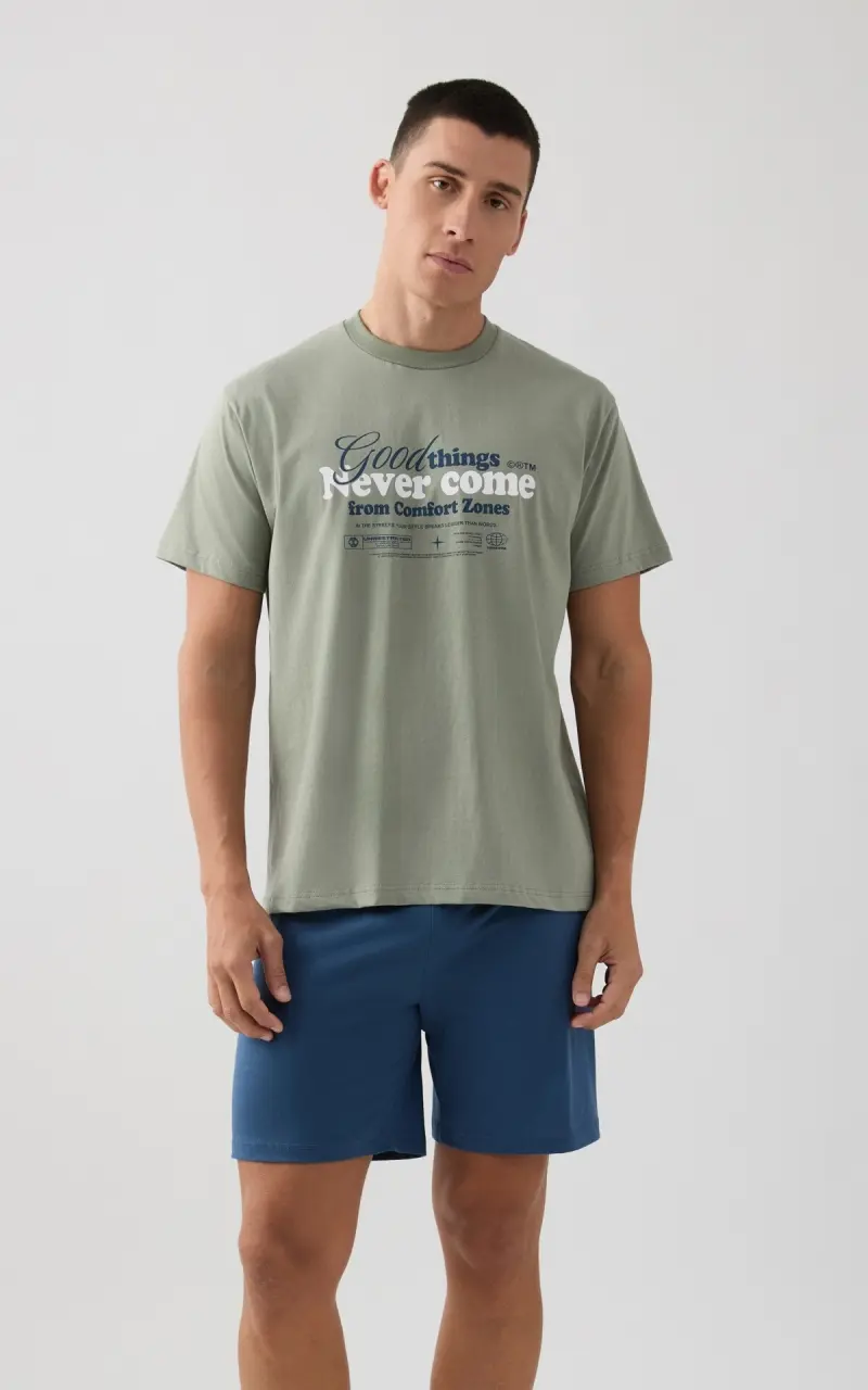 Ανδρική Πυτζάμα Καλοκαιρινή Inspired Vibes MINERVA 7-71351-26-ΧΑΚΙ