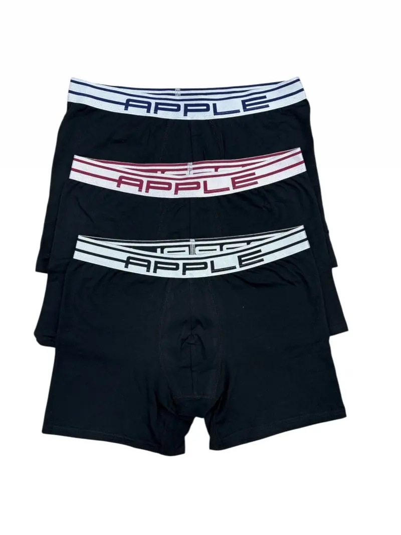 Ανδρικό Boxer Μακρύ Πόδι  Σετ 3 τμχ Βαμβακερό APPLE 18-0113944