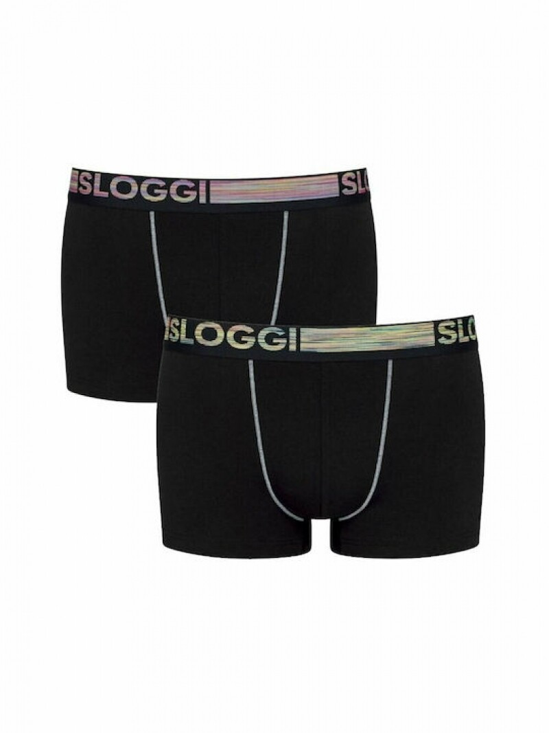 Ανδρικό Boxer Σέτ 2 Τμχ Men Go ABC Natural Hipster SLOGGI 49-10211196-ΜΑΥΡΟ-ΜΑΥΡΟ