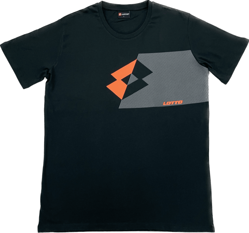 Ανδρικό Καλοκαιρινό T-Shirt 100% Βαμβακερή LOTTO 63-436055 ΜΑΥΡΟ