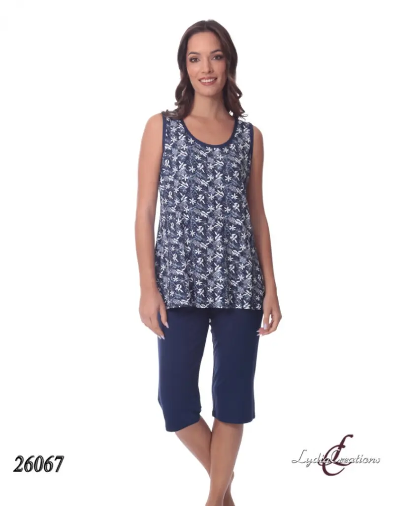 Γυναικεία Πυτζάμα ΧΜ Κάπρι Viscose LYDIA CREATIONS 30-26067-26