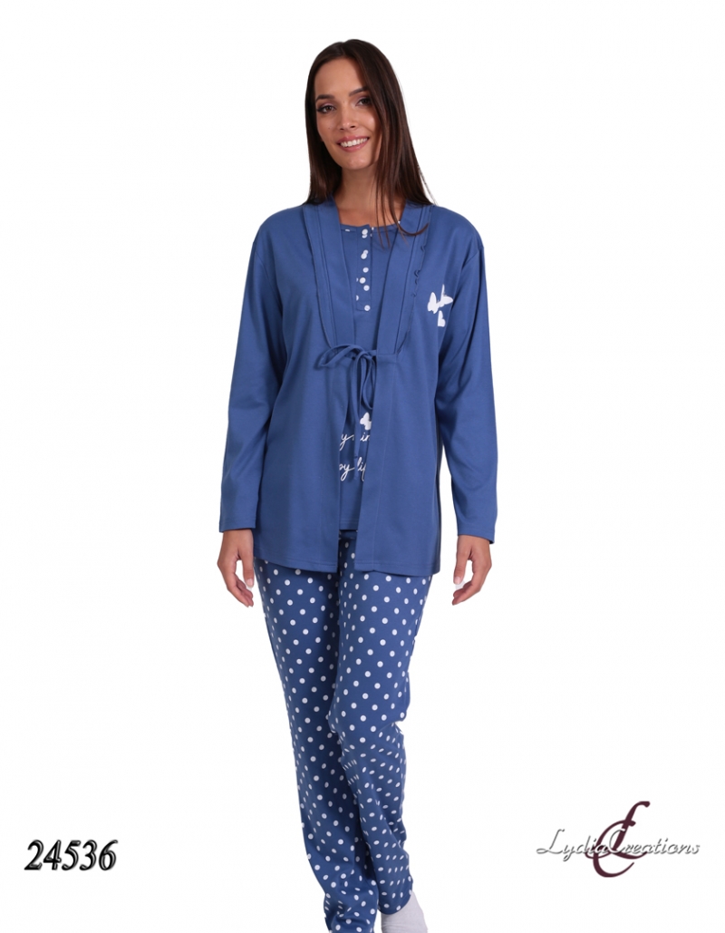 Γυναικεία Χειμερινή Πυτζάμα Σέτ 3τμχ  LYDIA CREATIONS 30-24536-24
