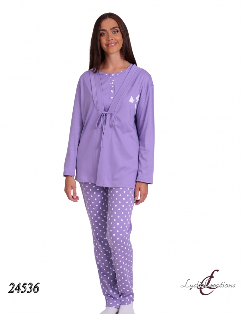 Γυναικεία Χειμερινή Πυτζάμα Σέτ 3τμχ  LYDIA CREATIONS 30-24536-24