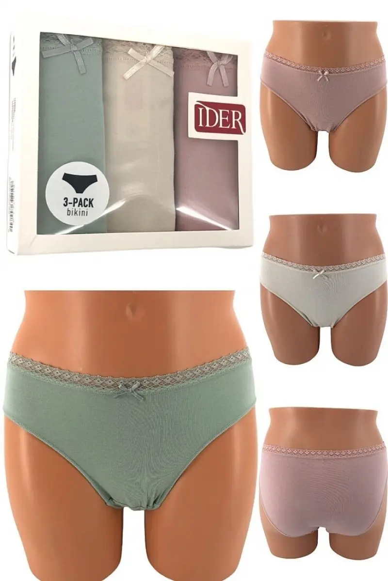 Γυναικείο Bikini Σλίπ Βαμβακερό Σέτ 3 Τμχ IDER 1-3072-1-3P