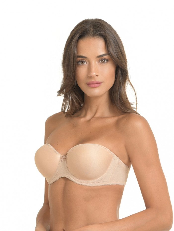 Γυναικείο Σουτιέν Push Up Strapless MISS ROSY 90-979 ΜΠΕΖ