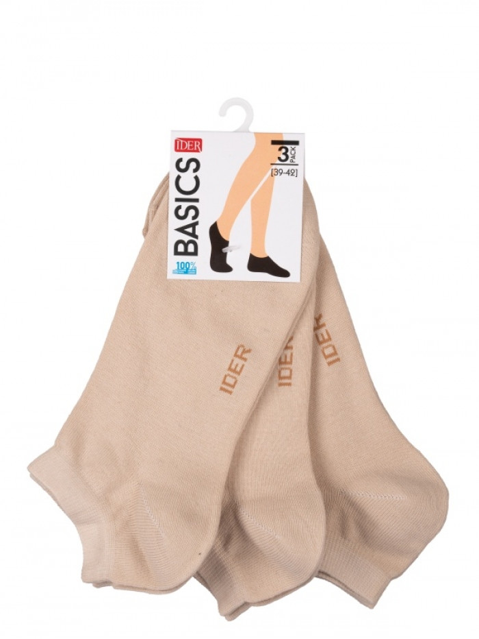 Καλτσάκι Unisex Κοφτό Σέτ 3 Τμχ Βαμβακερό IDER SOCKS 1-21403P ΜΠΕΖ