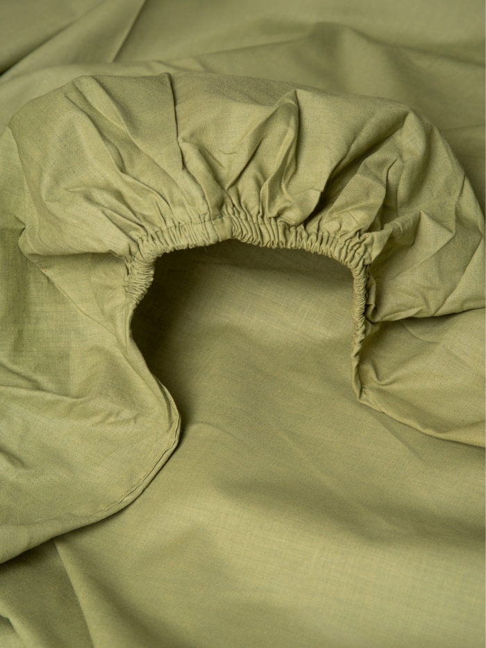 Κατωσέντονο Menta με λάστιχο 11 Olive Υπέρδιπλο (180x200+25)