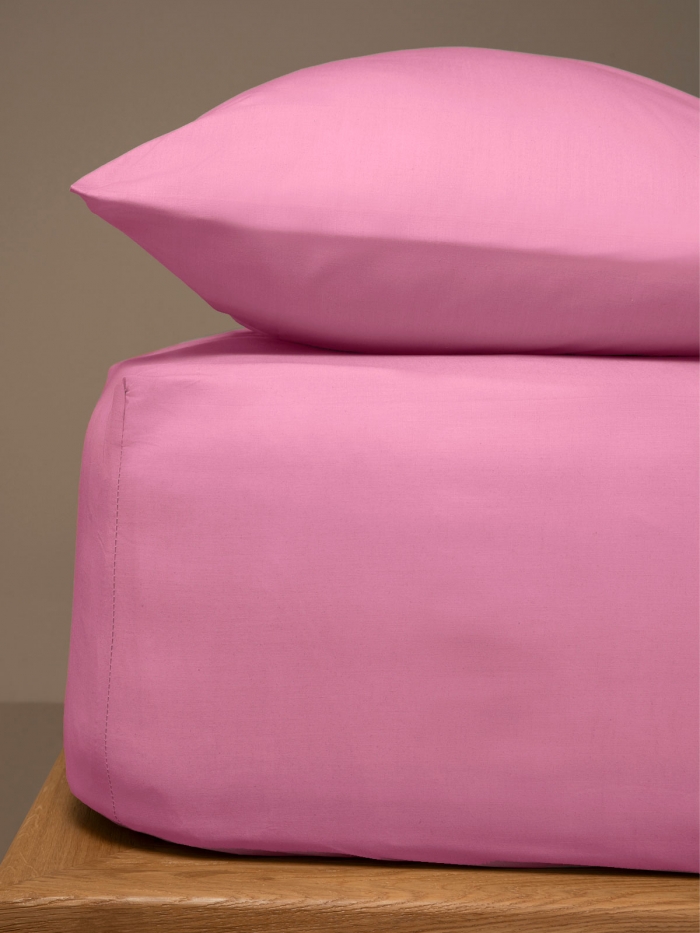 Κατωσέντονο Menta με λάστιχο 13 Pink Ημίδιπλο (120x200+25)