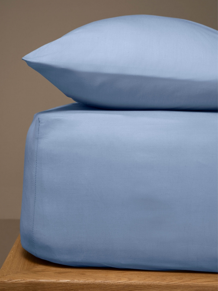 Κατωσέντονο Menta με λάστιχο 16 Light Blue Ημίδιπλο (120x200+25)