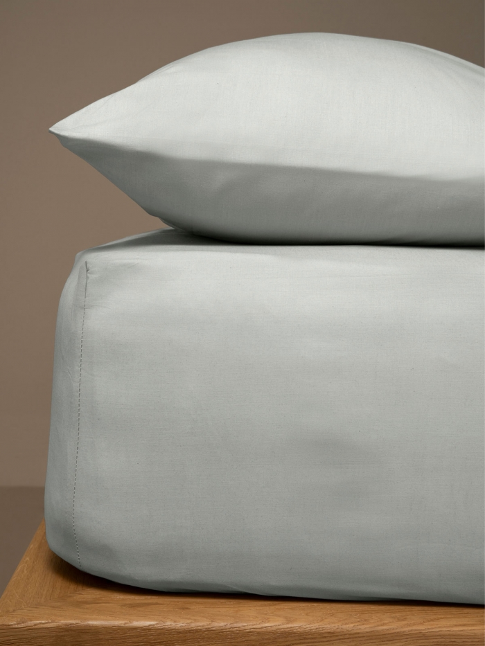 Κατωσέντονο Menta με λάστιχο 18 Light Grey Ημίδιπλο (120x200+25)