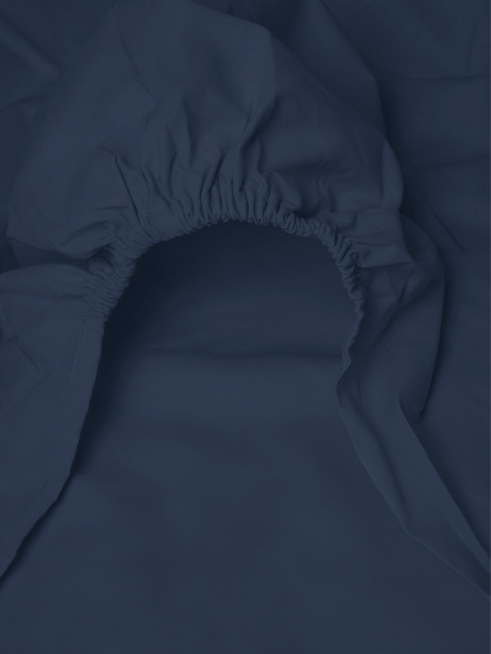 Κατωσέντονο Menta με λάστιχο 26 Navy Διπλό (160x200+40)