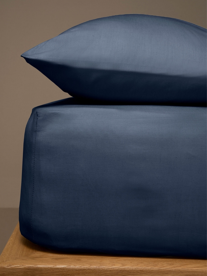 Κατωσέντονο Menta με λάστιχο 26 Navy Διπλό (160x200+40)