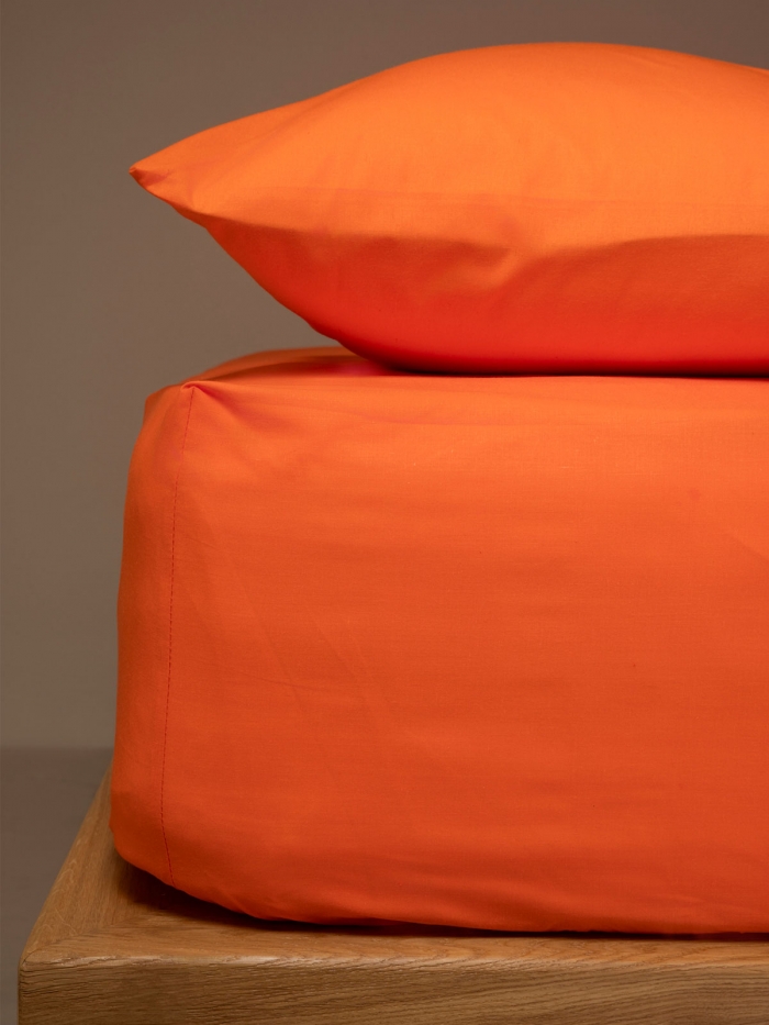 Κατωσέντονο Menta με λάστιχο 7 Orange Ημίδιπλο (120x200+25)