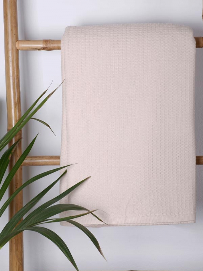 Κουβέρτα πικέ cotton Beige King Size (240x260)