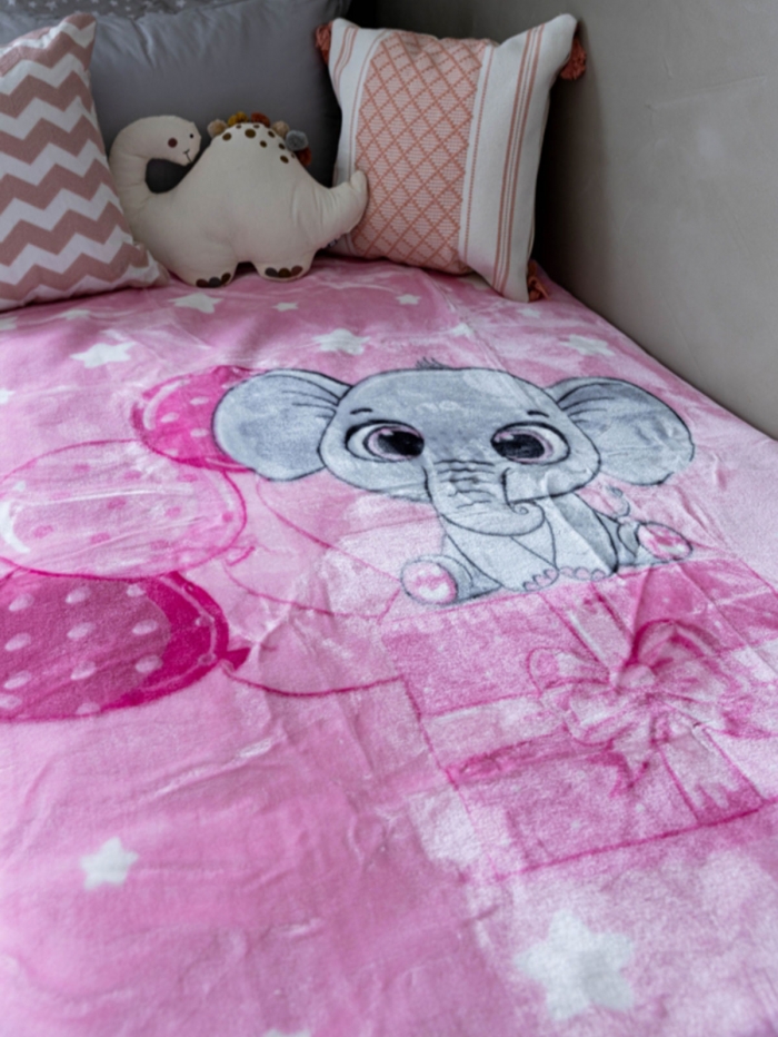 Κουβέρτα Βελουτέ Κούνιας 1558 Pink 110x140