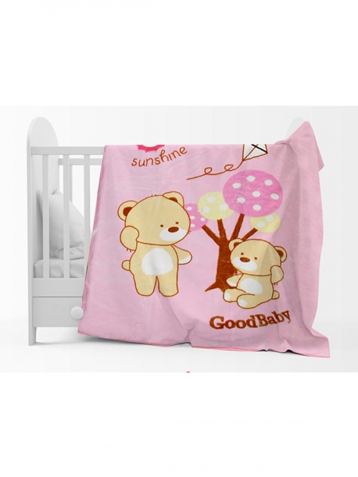 Κουβέρτα Βελουτέ Κούνιας 682 Pink 110x140