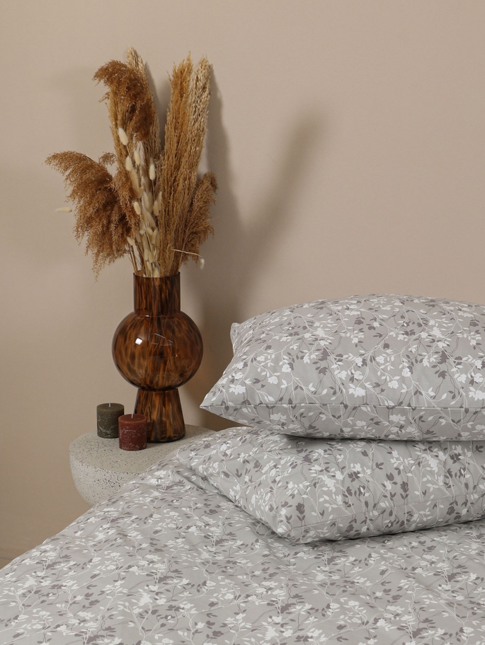 Μαξιλαροθήκη Menta Εμπριμέ 320 Grey 50x70