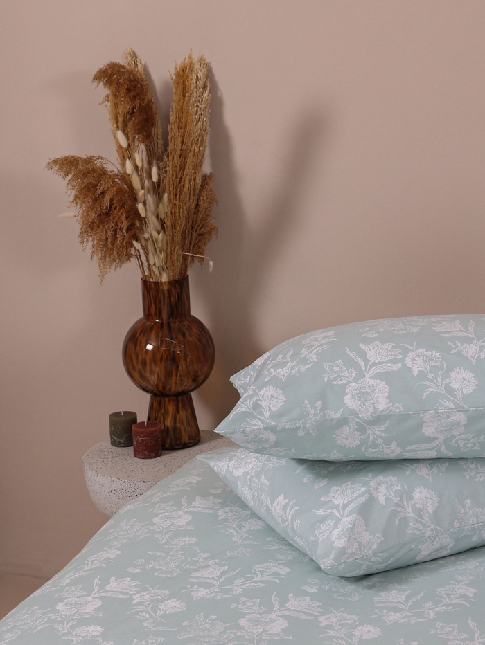 Μαξιλαροθήκη Menta Εμπριμέ 340 Aqua 50x70