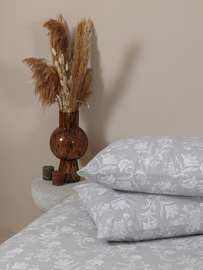 Μαξιλαροθήκη Menta Εμπριμέ 340 Grey 50x70