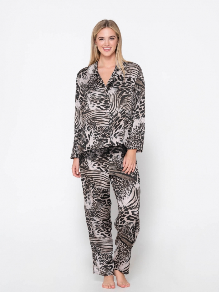 Prestige animal print σετ πιτζάμα