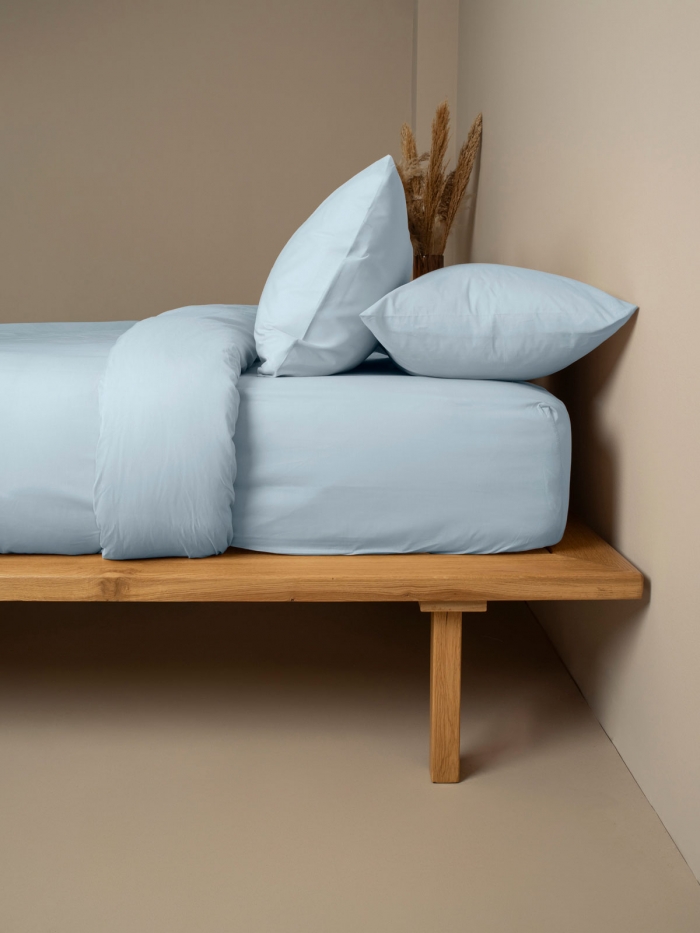 Σετ Σεντόνια Cotton Feelings 103 Light Blue Υπέρδιπλο με λάστιχο (170x205+30)