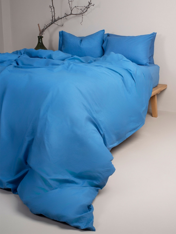 Σετ Σεντόνια Cotton Feelings 104 Blue Υπέρδιπλο (235x270)