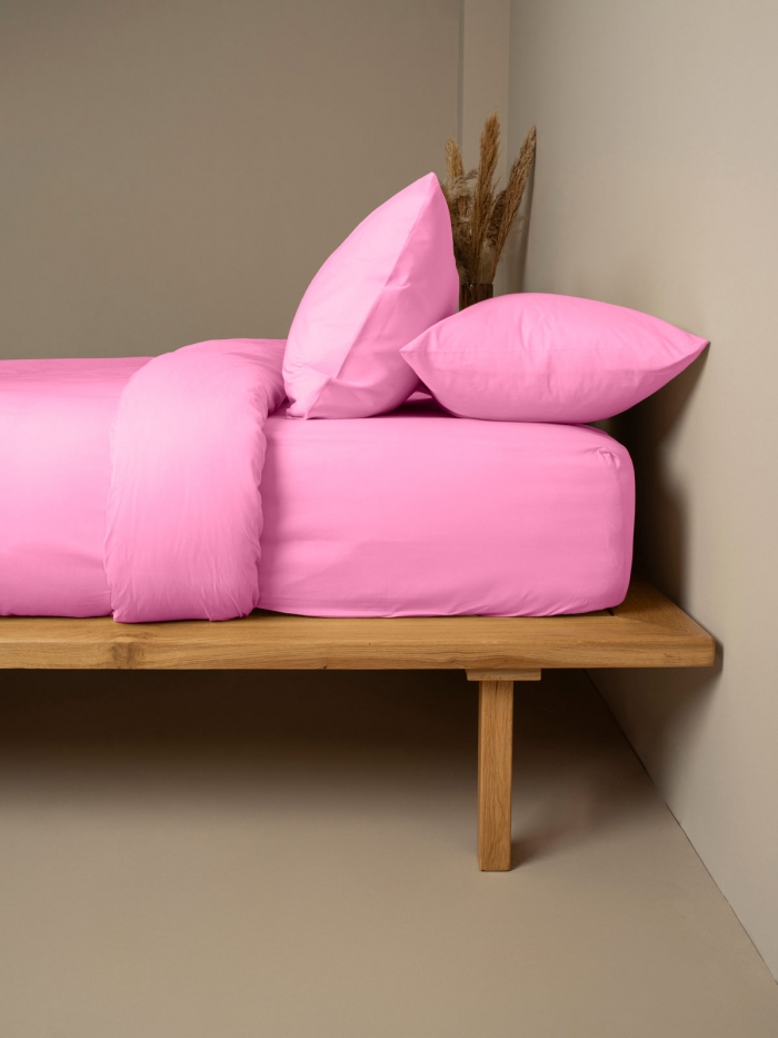 Σετ Σεντόνια Cotton Feelings 112 Fuchsia Υπέρδιπλο με λάστιχο (170x205+30)