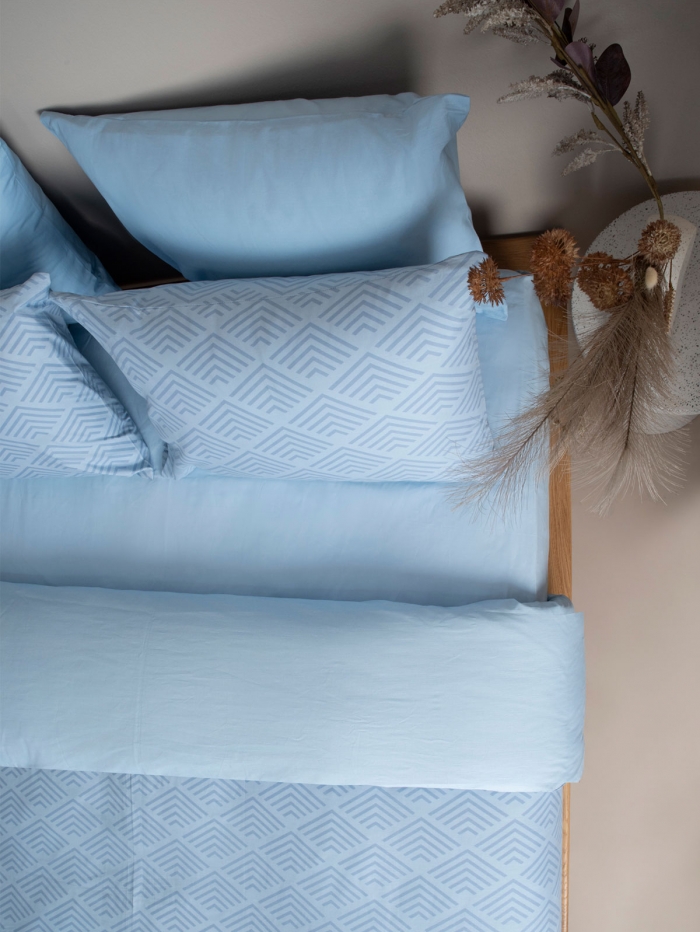 Σετ Σεντόνια Cotton Feelings 2048 Blue Μονό με λάστιχο(105x205+30)