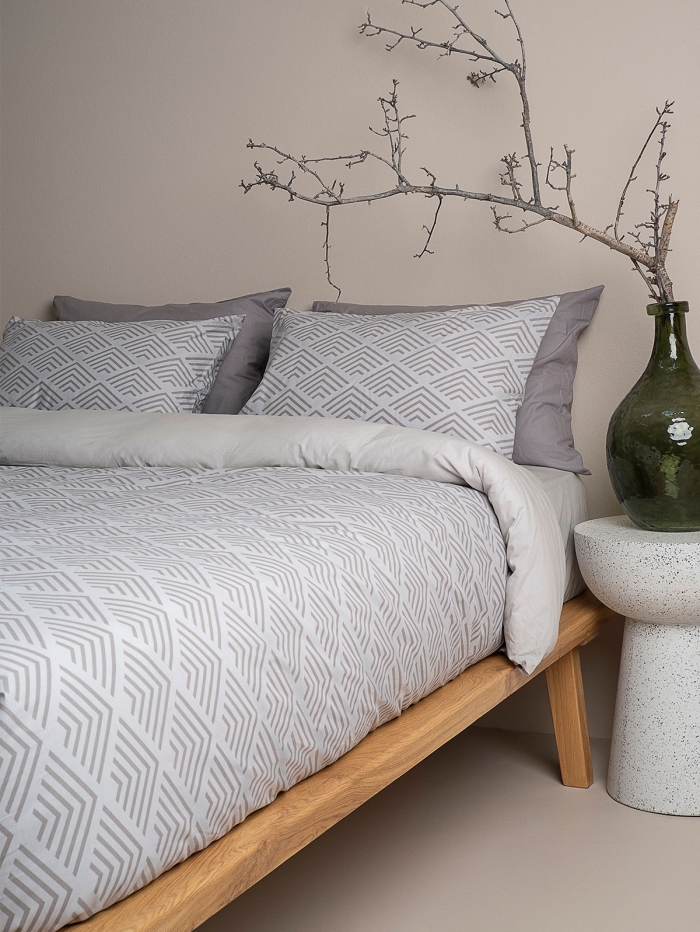 Σετ Σεντόνια Cotton Feelings 2048 Grey Μονό με λάστιχο(105x205+30)