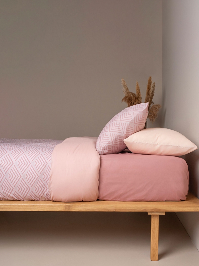 Σετ Σεντόνια Cotton Feelings 2048 Powder Μονό με λάστιχο(105x205+30)