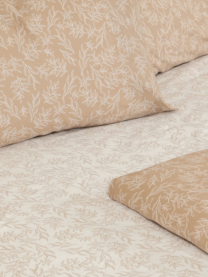Σετ Σεντόνια Cotton Feelings 2052 Beige Μονό (165x270)