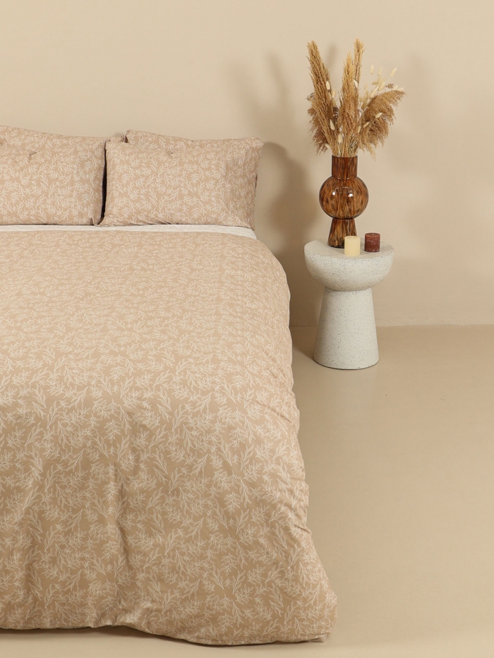 Σετ Σεντόνια Cotton Feelings 2052 Beige Μονό με λάστιχο(105x205+30)