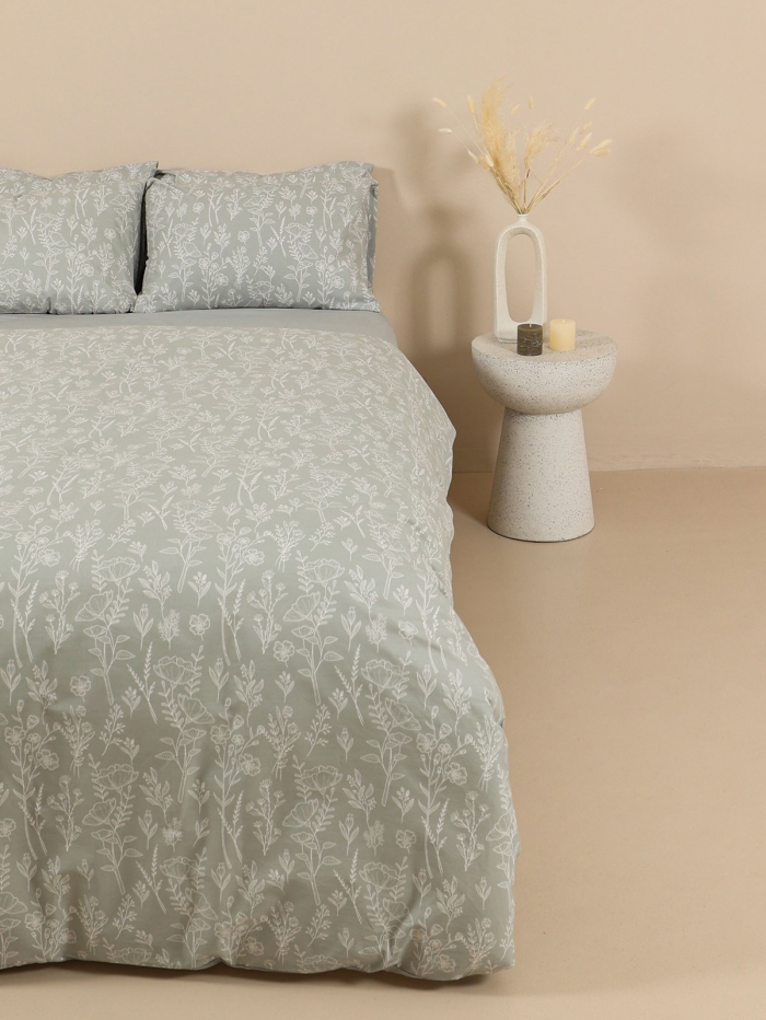 Σετ Σεντόνια Cotton Feelings 2050 Grey Μονό με λάστιχο(105x205+30)