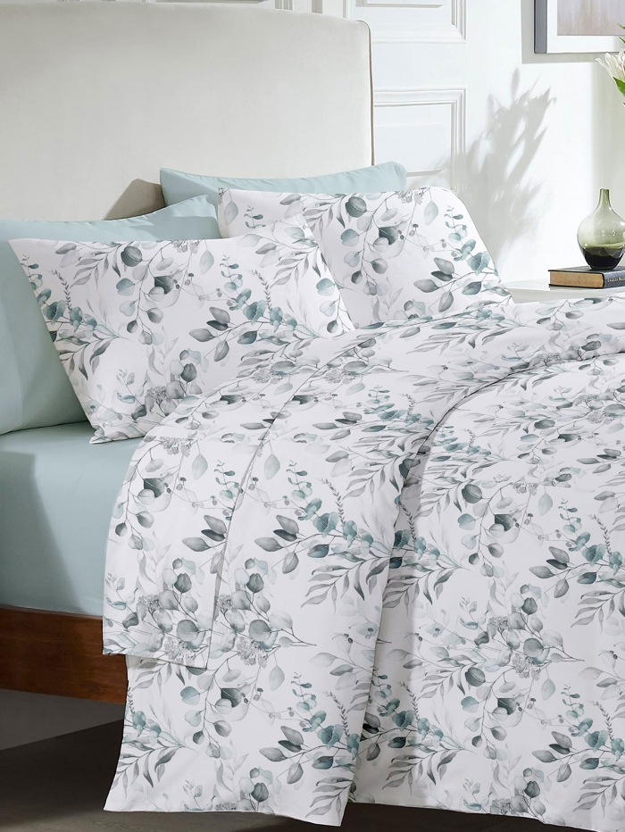 Σετ Σεντόνια Menta Εμπριμέ 560 Grey Μονο (160x250)